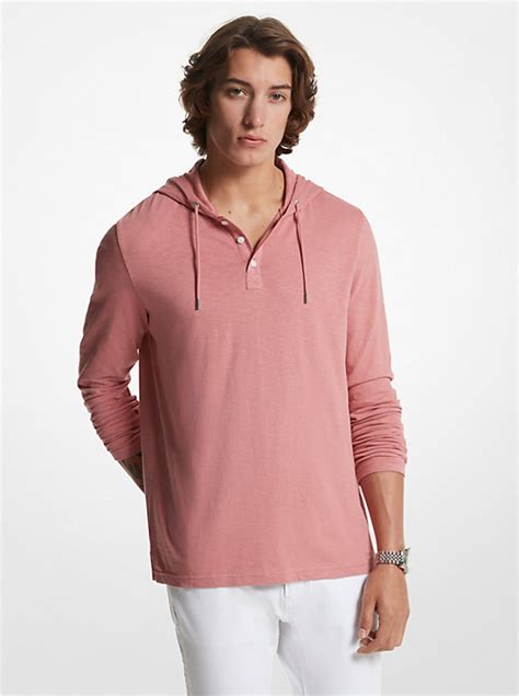 Slub Cotton Henley Hoodie 